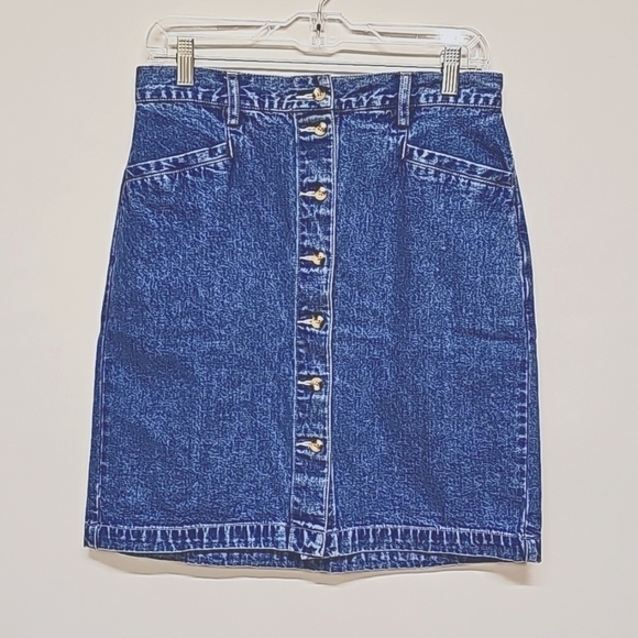 Eddie Bauer button front vintage 90's denim skirt - Picture 1 of 6